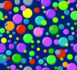 Seamless vector pattern of multicolored balls. Bubbles. children's print