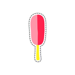 Doodle sticker with ice cream.