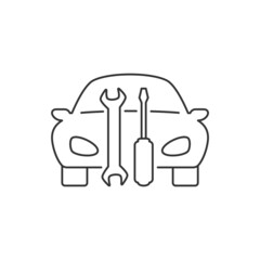 Car service repair line icon. Editable stroke.