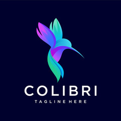 Beautiful Simple Bird Colibri Logo Design Vector © muhammad rois