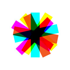 Abstract geometric bright colorful snowflake