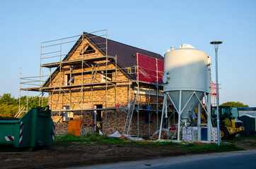 Fototapeta na wymiar Construction of a new house