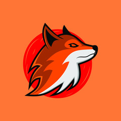 vector logo illustration of a fox, cool colors can be used for logos, clothes etc