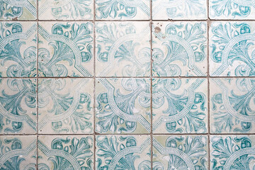 Traditional Spanish tile ornament. Azulejo. Colorful background.