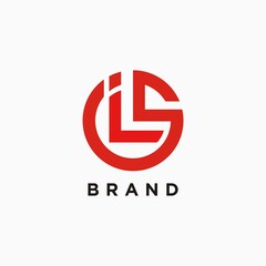 LSI or LS initial logo vector design round concept for brand