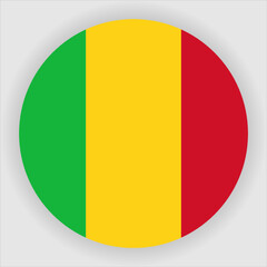 Mali Flat Rounded Country Flag button Icon