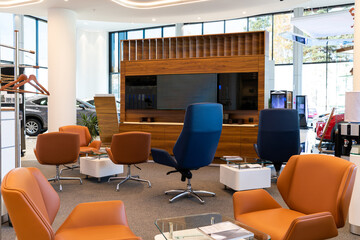 dealer car showroom, modern stylish office interior
