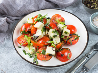 vegetable salad on a gray background