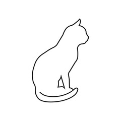 Cat icon. Line silhouette. Vector. Line style.