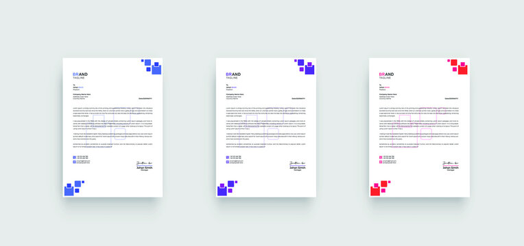 Business letterhead, Modern company letterhead template design