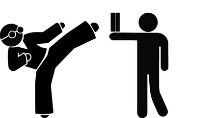 Karate fighting tournament vector icon