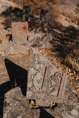 Tsakhat Kar monastery in Yerevan: tombstone