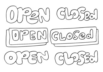 Open Sign Closed. for use in cafes, buildings, shops and others