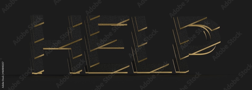 Poster modern help and support in 3d