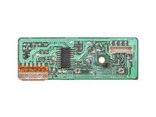 Electric laser driver board isolated on white.