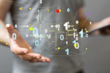 Fototapeta premium Big data visualization background.Abstract technology