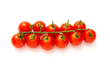 Cluster of fresh red cherry tomatoes