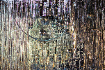 new year and christmas decor silver and disco balls