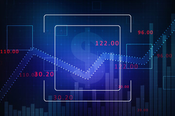 2d rendering Stock market online business concept. business Graph 
