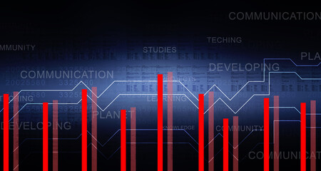 Naklejka premium 2d rendering Stock market online business concept. business Graph 