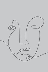 face of a woman line art illustration design 