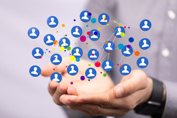 Digital technology background. Network connection dots and lines.