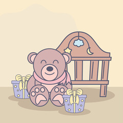 baby bear and crib