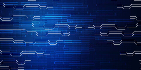 2d illustration Abstract futuristic electronic circuit technology background
