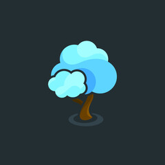Flat, Colorful, Playful, Smart, Modern, Trees Vector Logo Icon Illustration