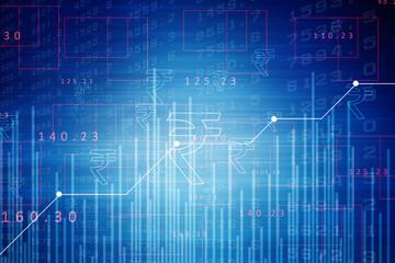 2d rendering Stock market online business concept. business Graph 
