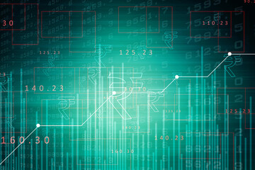 2d rendering Stock market online business concept. business Graph 
