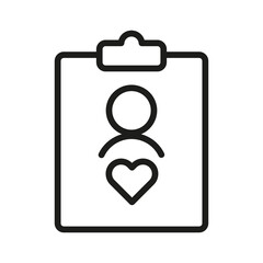 Clipboard line icon in trendy style. Stroke vector pictogram isolated on a white background.