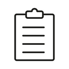 Fototapeta premium Clipboard line icon in trendy style. Stroke vector pictogram isolated on a white background.