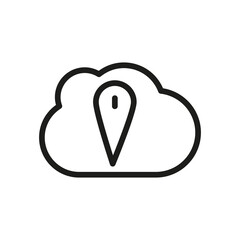 Cloud Outline Vector Icon. Illustration Of A Stroke Vector On A White Background. For App And Website