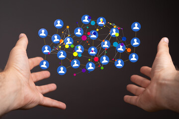 Global network. Blockchain. 3D illustration. Neural networks and artificial intelligence. Abstract