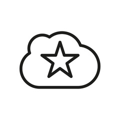 Obraz premium Cloud Outline Vector Icon. Illustration Of A Stroke Vector On A White Background. For App And Website