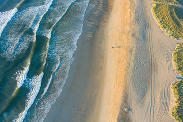 Aerial view of Old Orchard beach in Maine.