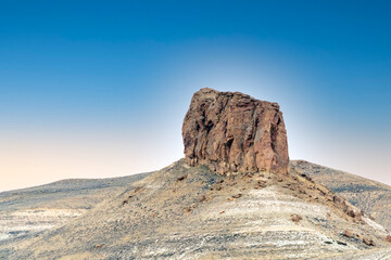 Fototapeta premium Rugged desert landscape mountain in New Mexico.
