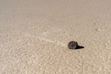 Sailing or wandering rock on the Racetrack Playa in Death Valley National Park.