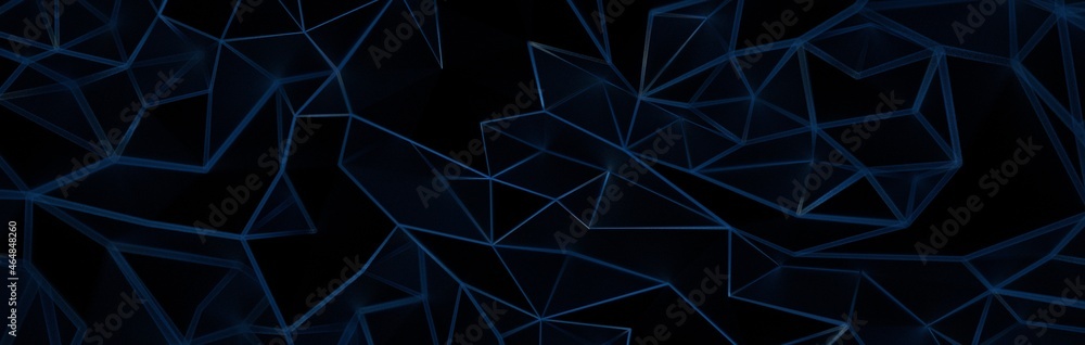 Poster schwarzer low poly background header