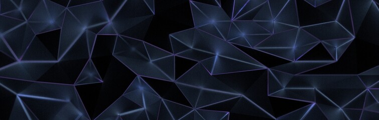 Low polygon shapes, black background, dark crystals, triangles mosaic, creative origami wallpaper