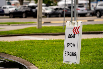 Boat show staging area sign Fort Lauderdale FL