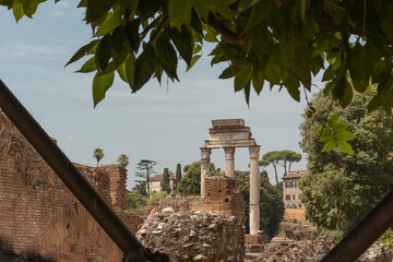 one temple of the roman foro natural framed