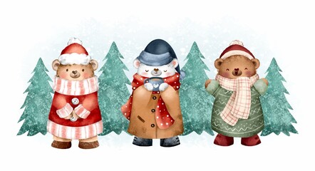 The bears and Christmas tree