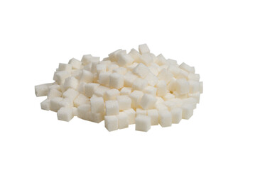 Sugar cubes isolated on white background.