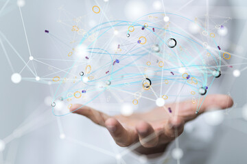 sphere network structure - abstract design connection design