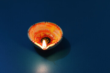 Earthen Lamps (diya) on Diwali festival in India.
