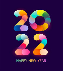 New year 2022. Bright multicolored design
