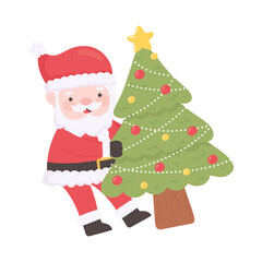 santa claus and tree