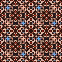Vector ornamental seamless texture. Background and wallpaper in ethnic style. Vector illustration can be used for backgrounds, motifs, textile, wallpapers, fabrics, gift wrapping, templates.